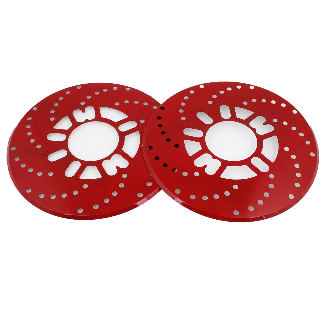UXCELL 2 Pcs Aluminum Disc Brake Cross Drilled Rotor Cover Red For