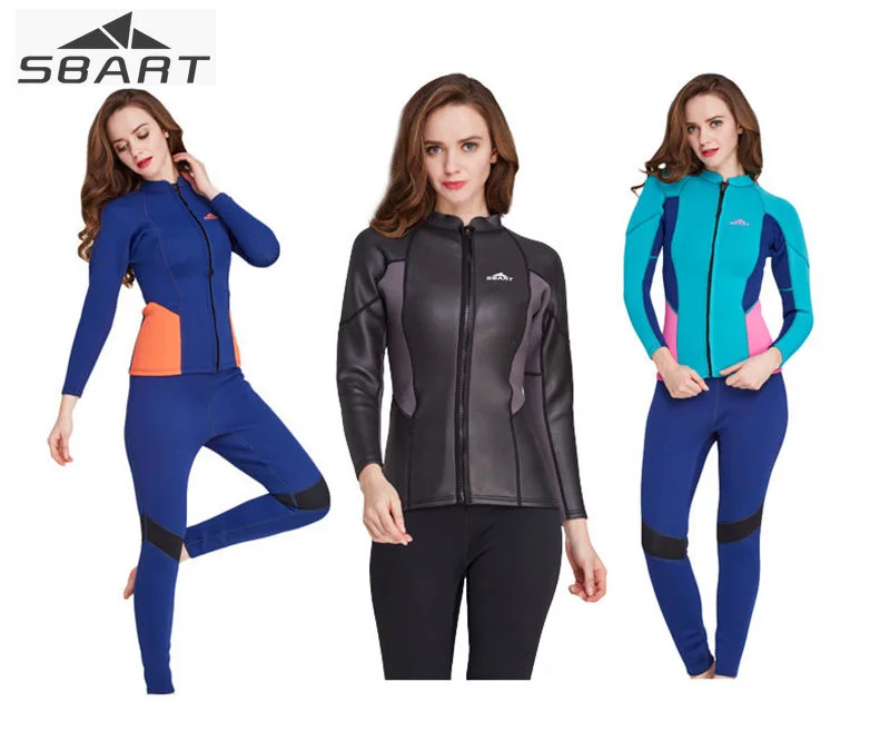 SBART 2mm Women Jacket Warm Diving Suits Snorkeling Suits Wetsuits