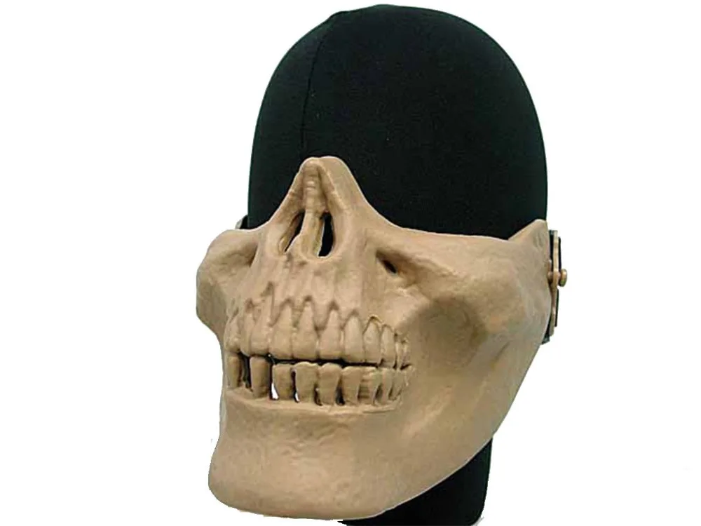 

Tactical M03 Half Face Skull Plastic Mask Airsoft Paintball Military Tan