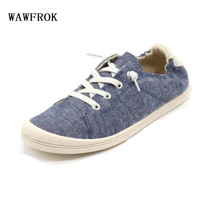 WAWFROK Cotton Fabric Women Casual Shoes 2018 Summer Spring Sneakers Breathable Women Flats Lace-Up Ultralight WAWFROK Cotton Fabric Women Casual Shoes 2018 Summer Spring Sneakers Breathable Women Flats Lace-Up Ultralight