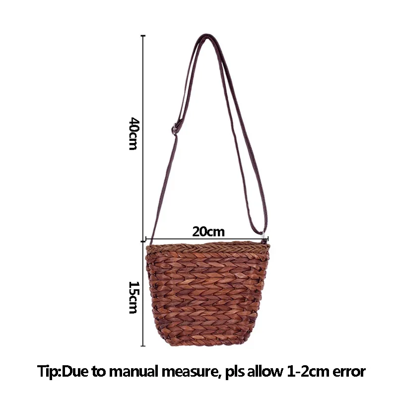 Women Handbag INS Popular Female Straw Bags Ladies Travel Handmade Weave Shoulder Bag Casual Mini Knitted Crossbody SS3180 (10)