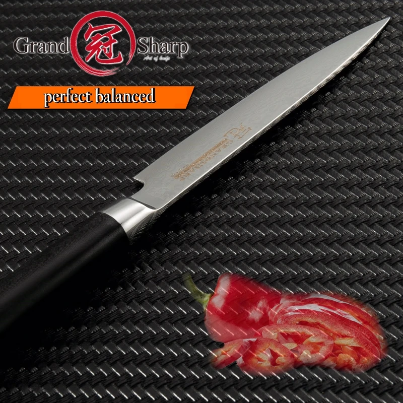 GRANDSHARP 5 дюймов Универсальный дамасский нож 67 слоев японский дамасский нож из нержавеющей стали VG-10 кухонные инструменты Дамасские кухонные ножи