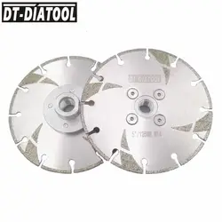 DT-DIATOOL 2 шт. 125 мм с покрытием алмазный отрезной диск пильный диск M14 нить 5 дюймов алмазный шлифовальный круг мраморный инженерных камень