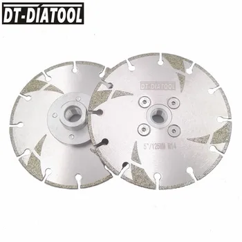 

DT-DIATOOL 2pcs 125mm Coated Diamond Cutting Disc Saw Blade M14 Thread 5 Inch Diamond Grinding wheel marble engineering stone