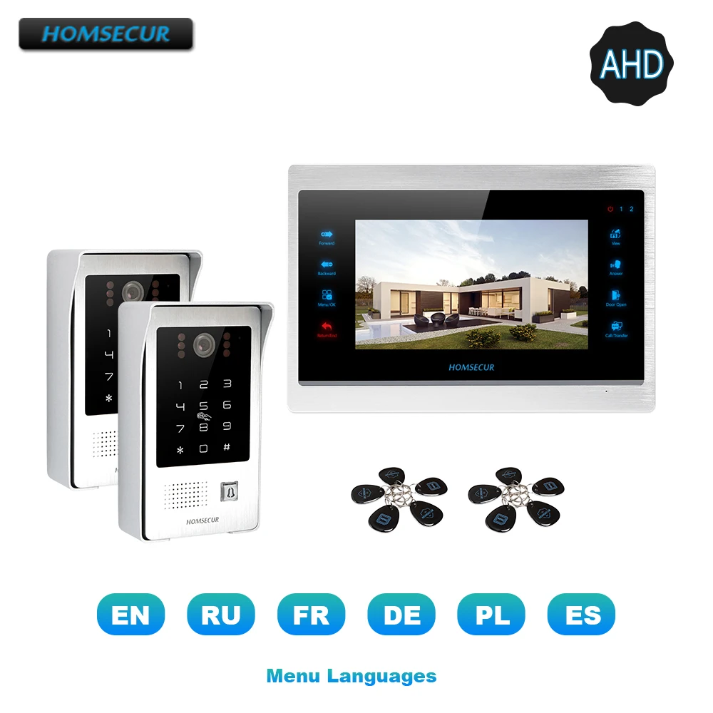 HOMSECUR (BM701HD-S + BC091HD) 7 &quotпроводной видео домофон системы AHD 1.3MP с паролем доступа (BC091HD