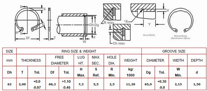 56 GB893 Internal Retaining Ring 65Mn Internal circlips RTW Ochoos Inner Diameter: 56-1566 10 Pieces/lot - 56 GB893 Internal Retaining Ring 65Mn Internal circlips RTW Ochoos Inner Diameter: 56-1566 10 Pieces/lot -