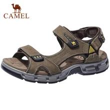 CAMEL/мужские сандалии; Летние повседневные сандалии в рыбацком стиле из воловьей кожи с открытым носком и ремешком; прогулочная пляжная обувь для мужчин