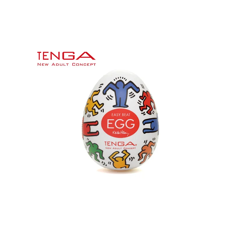 Original TENGA Egg Keith Haring Silicone Masturbator Male Lubricant Included Easy Use Portable Stimulant Gift Boyfriend | Красота и
