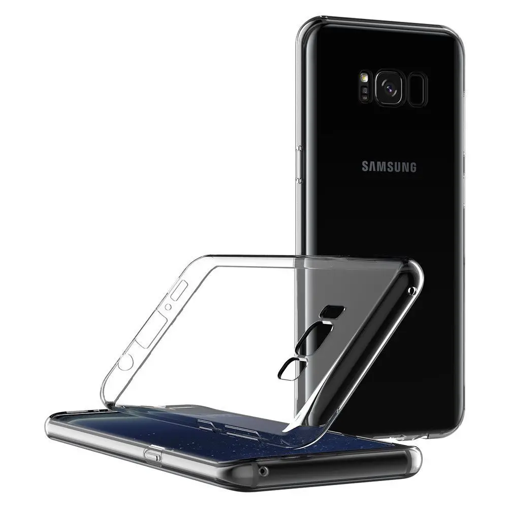  Stand case compatible Samsung S8 S9 S10 Plus Note 8 9 10 fully Clear Case in Gel TPU FIT