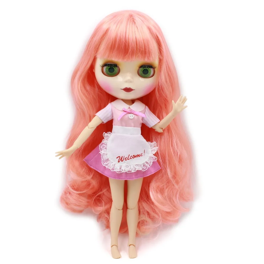 Ледяная кукла DBS Blyth 1/6 bjd шарнир тела блестящее лицо розовые волосы 30 см