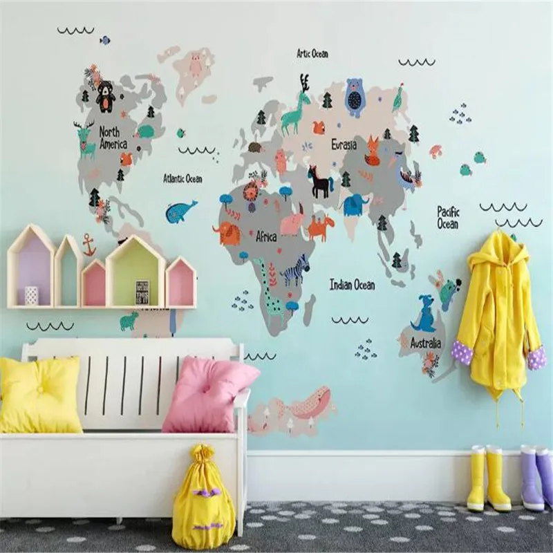 Cartoon world children's room background wall professional making murals, wallpaper wholesale, custom poster photo wall Cartoon world children's room background wall professional making murals, wallpaper wholesale, custom poster photo wall