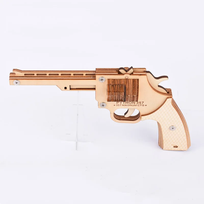 Револьвер пистолет с резиновой лентой 3D diy diorama a детские игрушки револьвер pistola arma