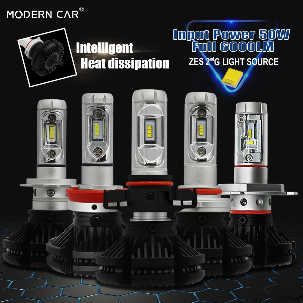 Modern Car Lumiled ZES Chips M3X LED Headlight Bulb H7 H11 H3 9005 9006