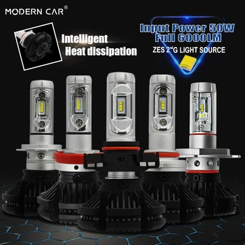 

Modern Car Lumiled ZES Chips X3 LED Headlight Bulb H7 H11 H3 H1 9005 9006 9012 H16 H4 H13 9004 9007 Canbus Headlights 6000LM/PCS