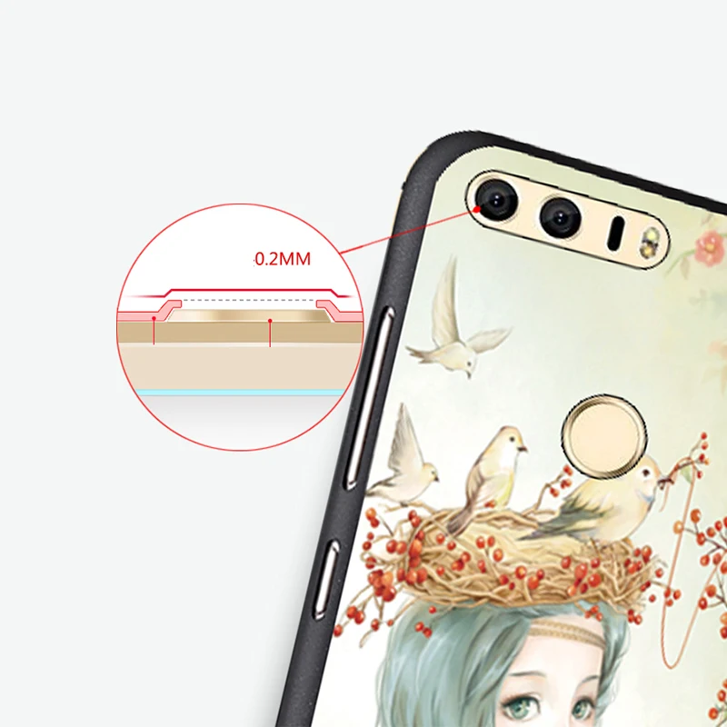 Huawei honor 8 Case Original Cover for Huawei honor 8 Case Bag honor 8 Cover Skin Wolf Fish Skull Fundas 100% 4