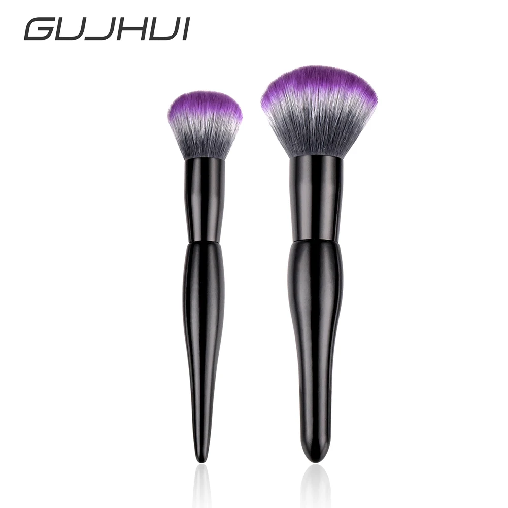 Soft Nylon Hair Curved Handle Blush Loose Powder Makeup Brush Women