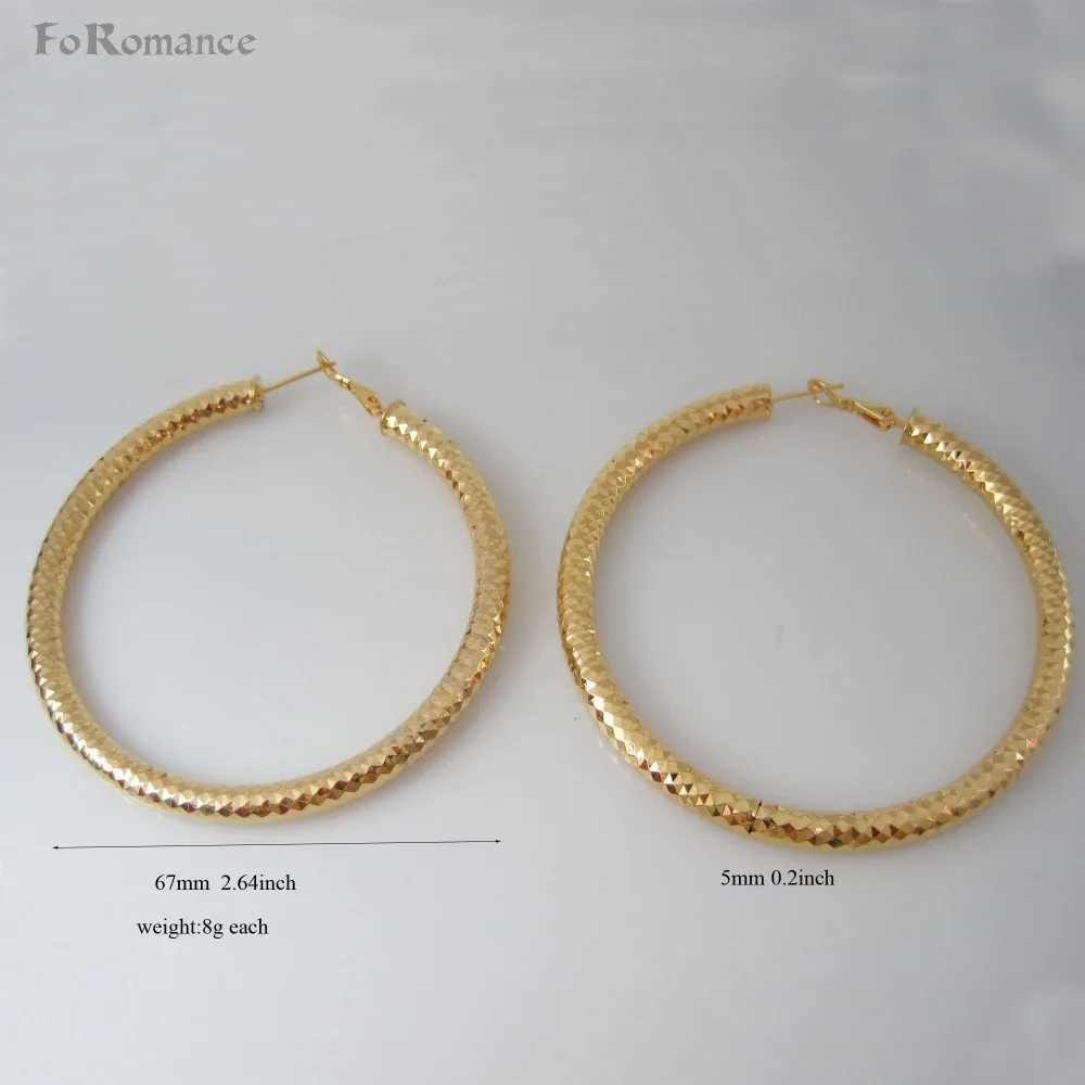 Foromance новые серьги-кольца из желтого золота GP с резным узором 60 мм 2 36 дюйма или 67 64