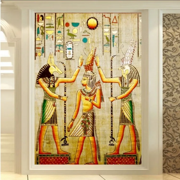 Пользовательские вход обои древний Египетский Рисунок обои s Прихожая диван фон обои украшения Фреска