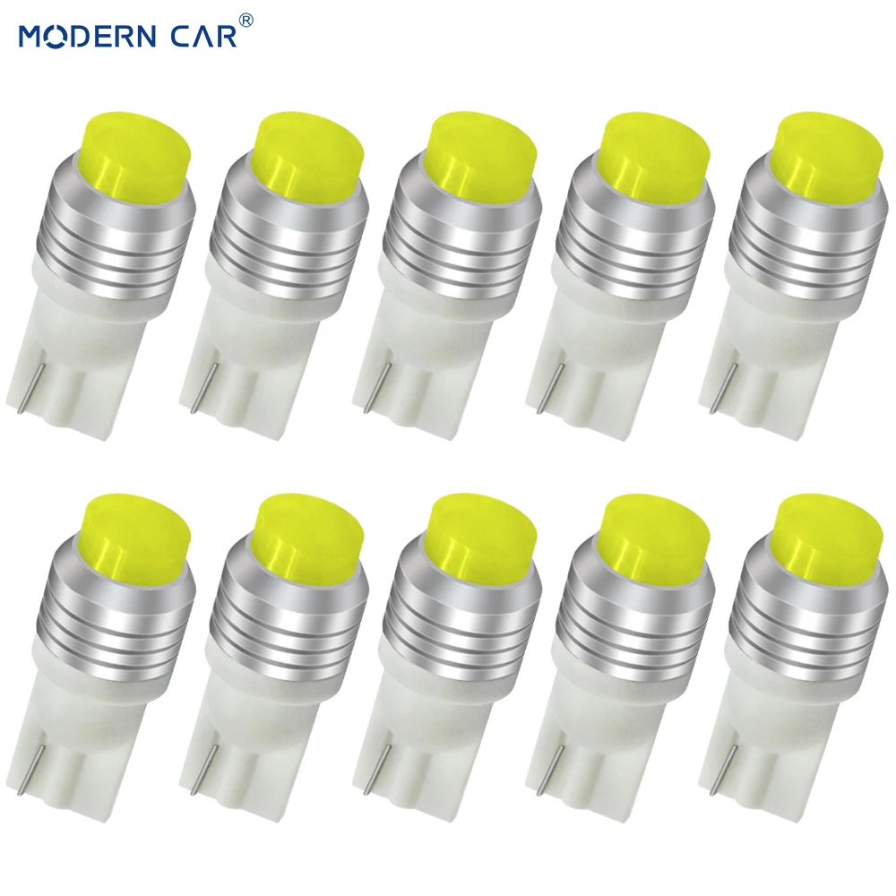 

MODERN CAR T10 10Pcs Fluorescence Lamp W5W 194 168 DC12V 6000k White LED Car Light Bulb Map Signal Lights Parking Reverse Lamps