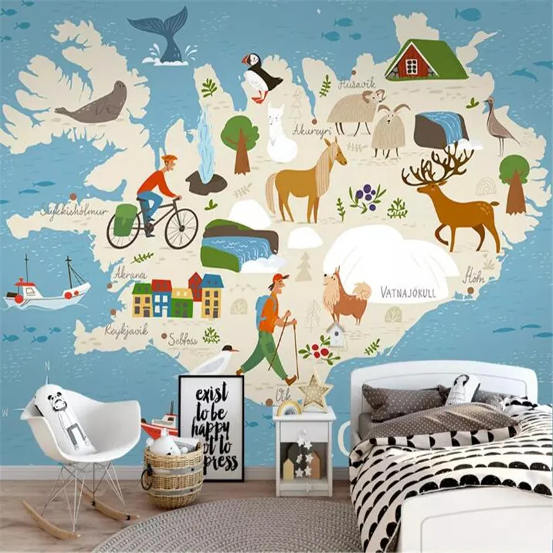 

Creative adventure world children's room bedroom wall professional making murals, wallpaper wholesale, custom poster photo wall