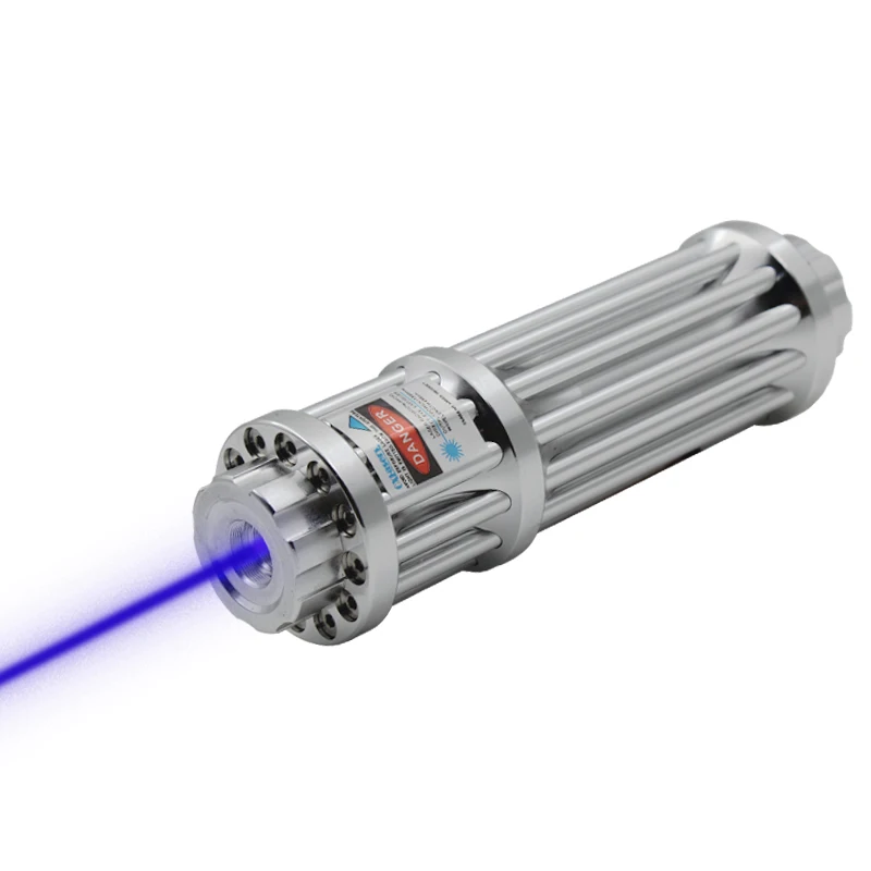 

oxlasers OX-BX1 GATLING STYLE handheld focusable burning Blue laser pointer torch with 5 caps free shipping