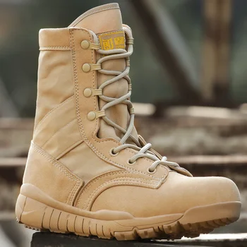 

Army Desert Combat Shoes Men Lightweight Military Tactical Boots Men Autumn Breathable Comfortable Mesh Work Shoes Botas Hombre
