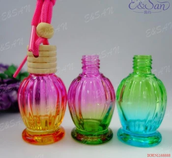 

FMPS385-10ML Beautiful Color Glass Cosmetics Perfume Bottle Car Haning Fragrance Bottle 100PCS/LOT 6893