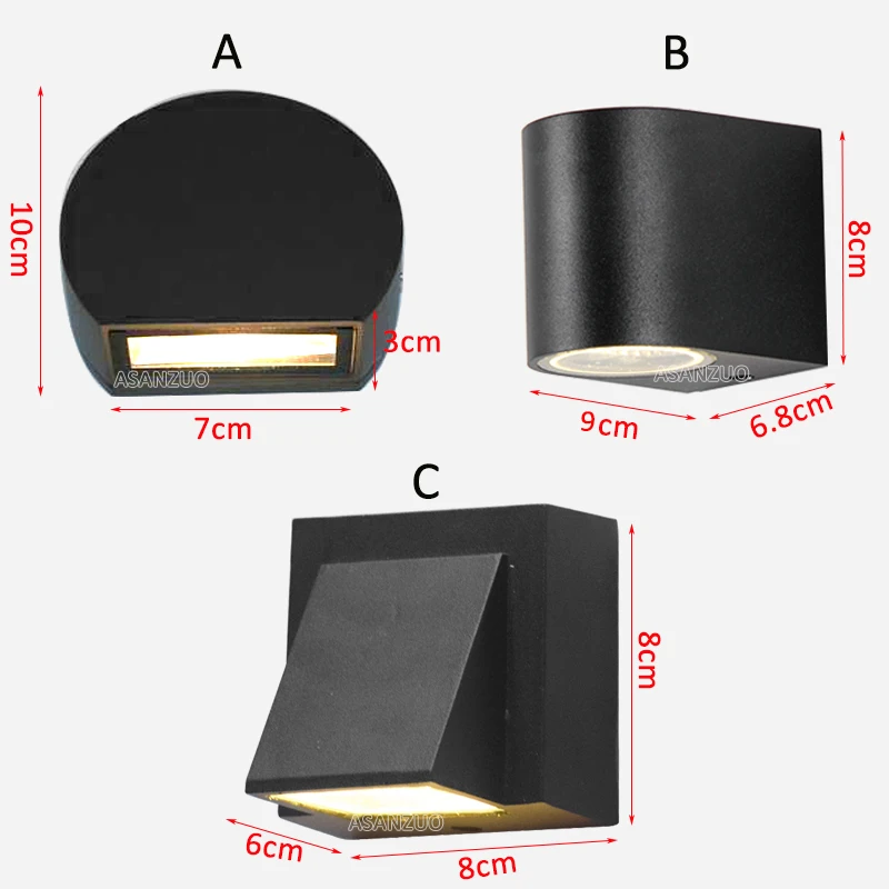 Outdoor Wall Lamp 3W Led porch Lights,Aluminum Lighting Garden Corridor Decoration Waterproof Wall lights Ip65