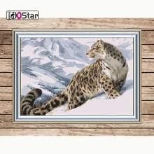 Безрамное леопардовое животное DIY живопись комплекты номеров окраска маслом на холсте Рисунок домашнее произведение искусства картина Картина
