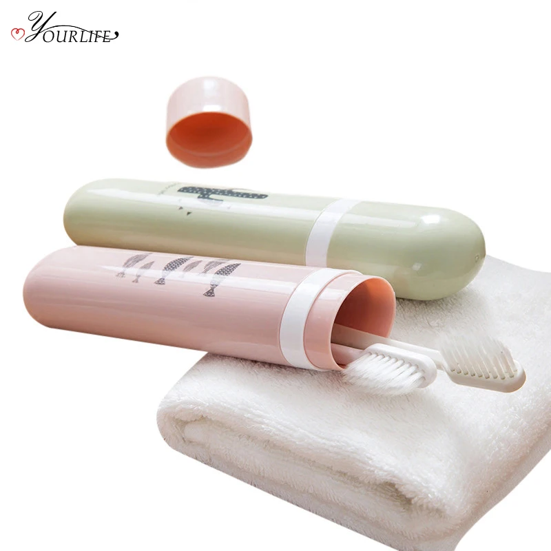 

OYOURLIFE Creative Portable Travel Tooth Brush Storage Box Toothbrush Organizer Container Tableware Fork Spoons Protect Box