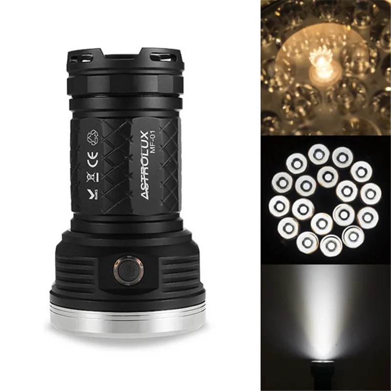 Новейший Astrolux MF01 18x XP G3/Nichia 219C 12000LM супер яркий светодиодный фонарик 18650 IPX 7