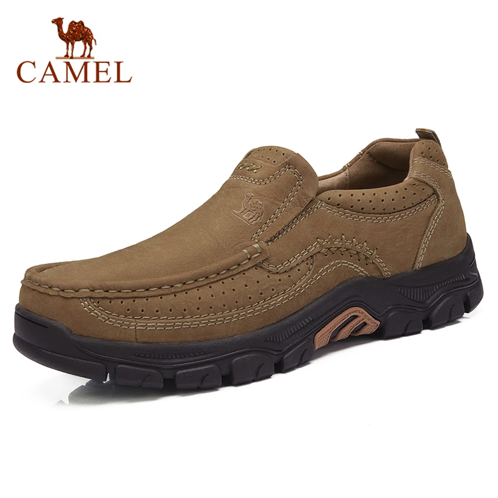 CAMEL Genuine Leather Men Shoes England Trend Male Footwear Set Foot Men's Casual Outdoors Man Flats Work Large Size 47 | Обувь