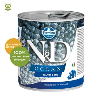 

N&D Dog Ocean Adult консервы для взрослых собак всех пород, Лосось и треска, 285 гр.