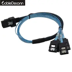 Sas к sata кабель SFF-8087 Mini SAS 4i 36 P до 4 SATA 7 P p черный кабель 50 см