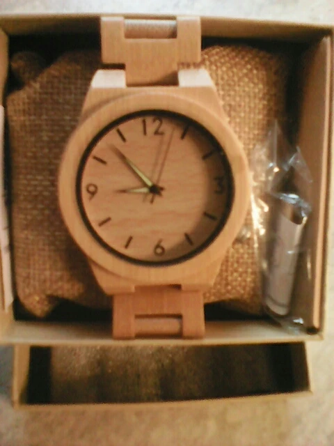 BOBO BIRD Luminous Hand Made Natural Bamboo Watch