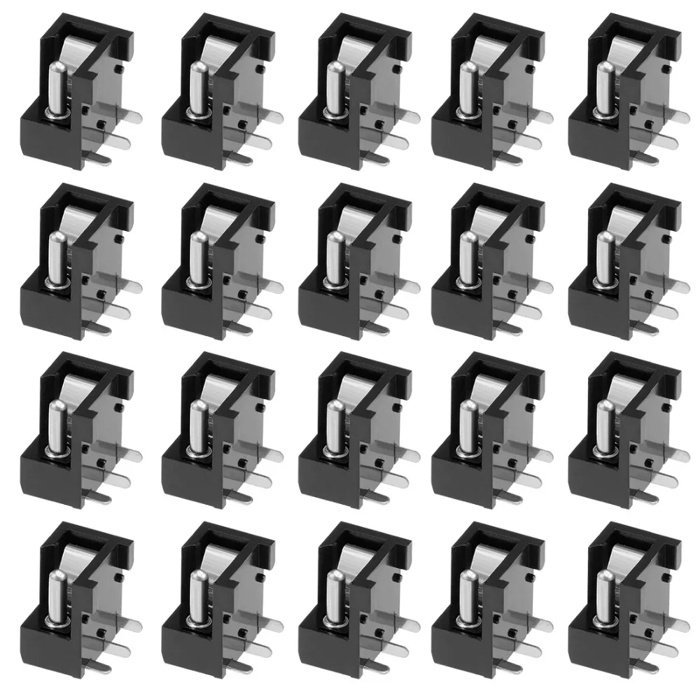

Uxcell 20Pcs/lot DC004/DC012A PCB Mount 5.5mm x 2.1mm 3 Pin Audio Video DC Power Connector Socket Black for Media Player