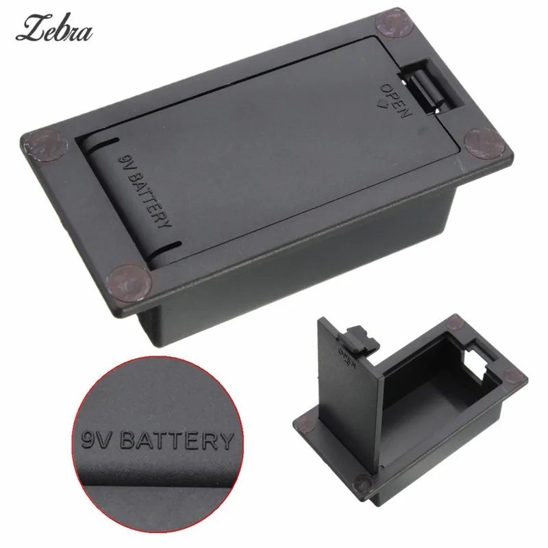 Buy Zebra Black Flat Mount 9V Battery Case Box For Electric Guitar Bass Battery