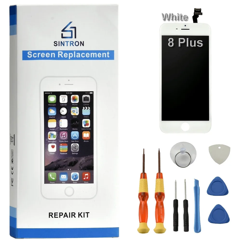 

For iPhone 8 Plus Screen Replacement White Panel Sintron LCD Display Touch Screen Digitizer Assembly Repair including Free Tools