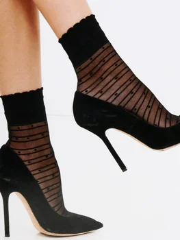 

Transparent Socks striped and polka dot