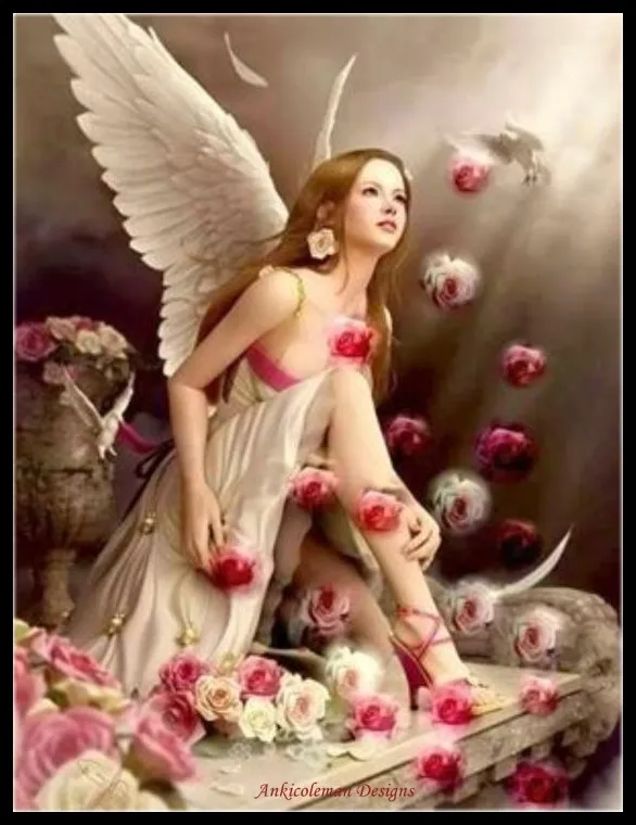 

Counted Cross Stitch Kits Needlework Embroidery - Crafts 14 ct Aida DMC Color DIY Arts Handmade Home Decor - Christmas Angel