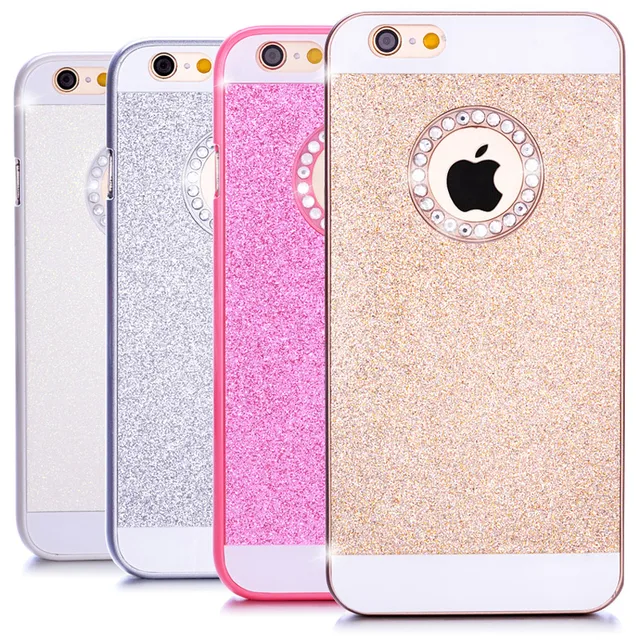 DREAMYSOW Luxury Funda Glitter Bling Diamond Back Cover For iPhone 7 6 6S Plus X 8 Plus Hard Case for iPhone 5 5S SE 4 4S Shell