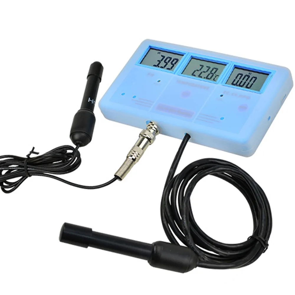 

Multi-Function Water Quality Meter EC CF TDS PH Celsius Fahrenheit + Built-in Rechargeable Battery 6-in-1 Tester