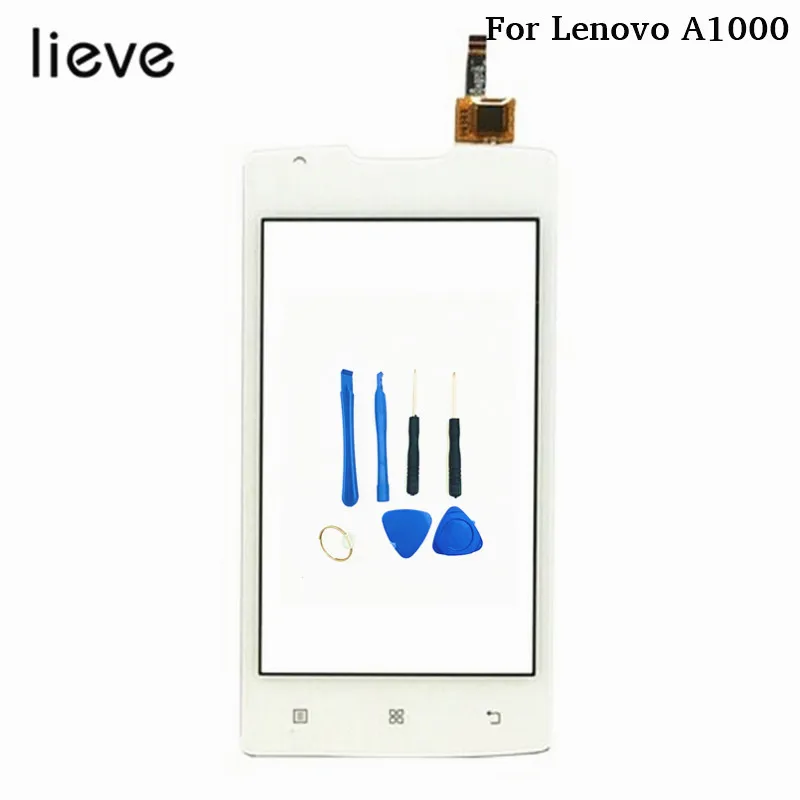 

lieve 4 inch mobile screen for Lenovo A1000 a1000 front touch digitizer touch panel replacement sensor with free tools