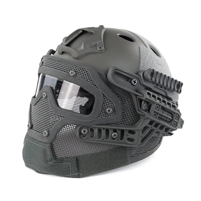 Прочный страйкбол Пейнтбол тактический шлем защитный Быстрый шлем ABS тактическая маска с очками для страйкбол Пейнтбольный Варгейм - Цвет: 7