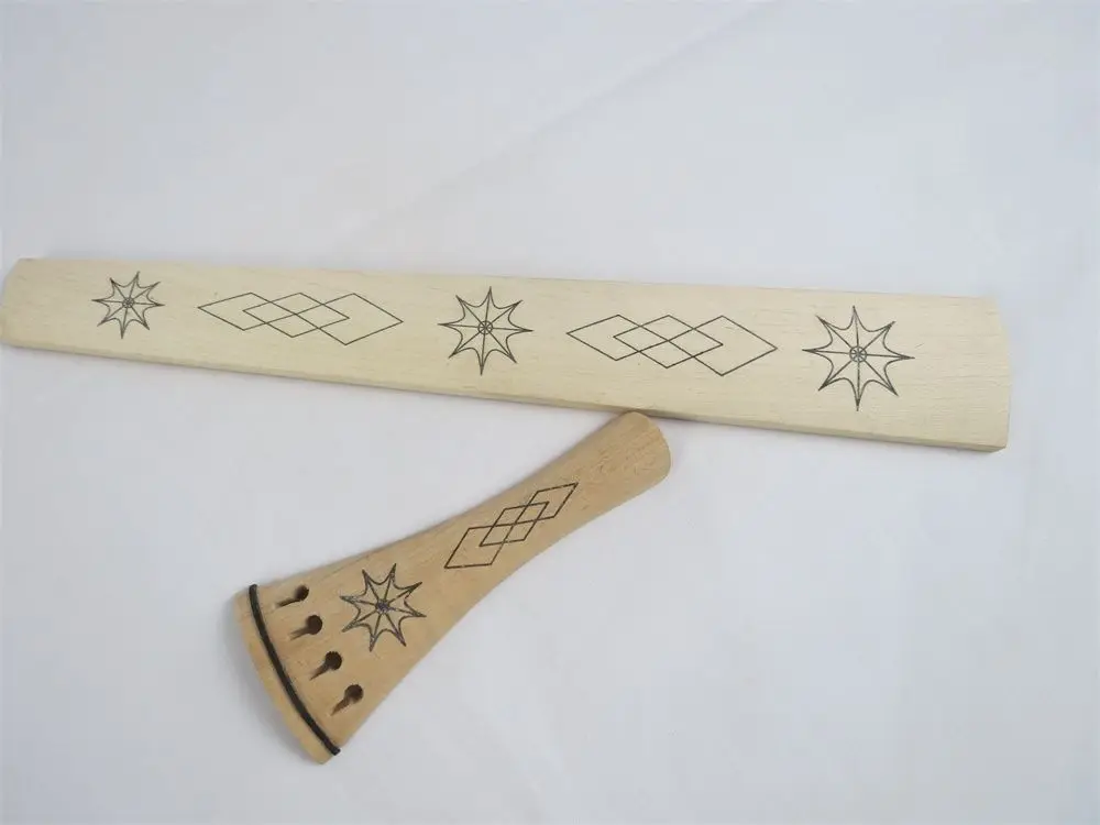 Baroque Style Nature Maple 4/4 Violin Fingerboard /tailpieces,carved