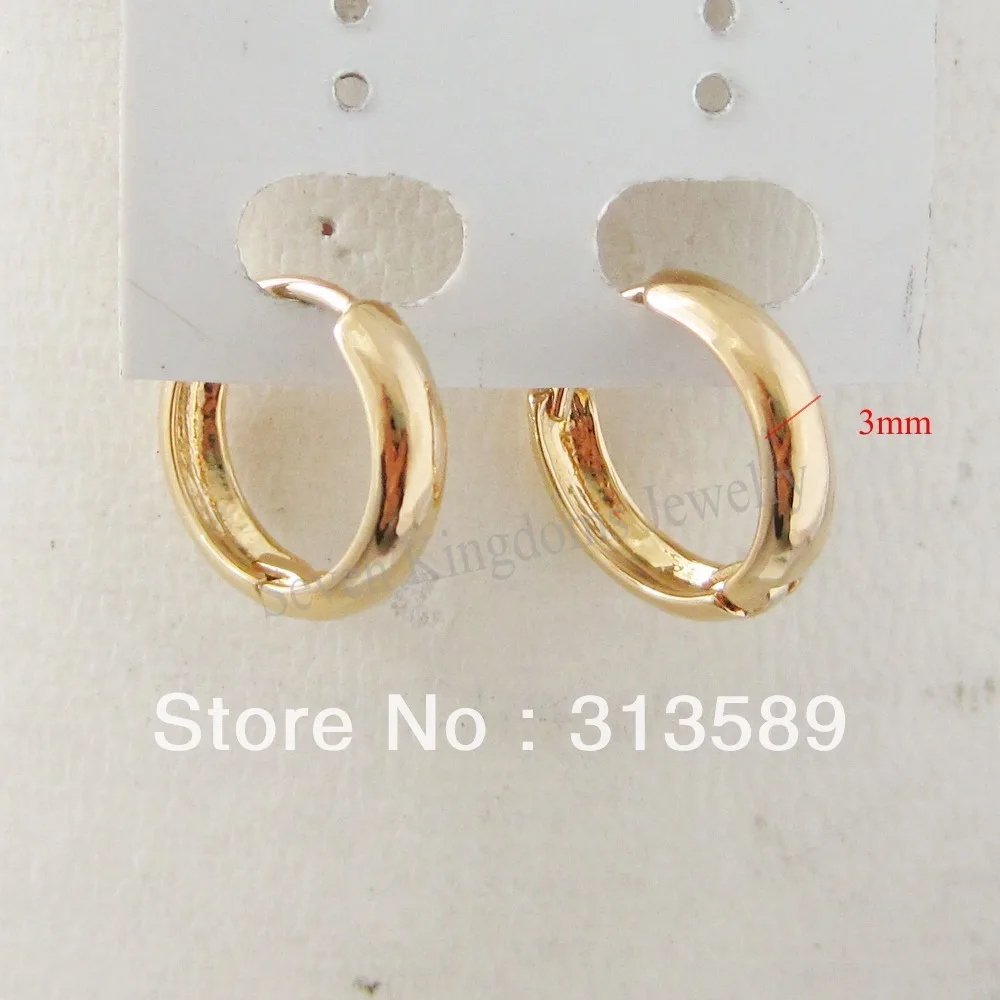 

MIN ORDER 10$/ CAN MIX DESIGN CUTE PLAIN 24K YELLOW GOLD GP SOLID FILLOVERLAY HUGGIE HOOP 0.47" 0.12" EARRING/GREAT GIFT/