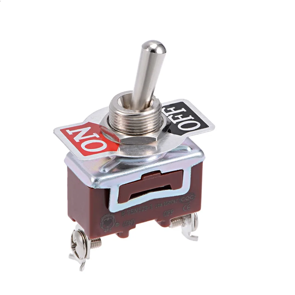 

UXCELL 1Pcs Rocker Toggle Switch Heavy-Duty 15/20/25A 250V 2/3/4/6P (Momentary ON)/OFF/(Latching ON) Metal Bat Switches Supplies