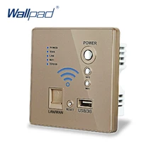 Free Shipping,Gold Color USB Charging Wall Socket Panel,Wall Embedded Wireless AP Router USB Socket 3G WiFi Socket 110-250V
