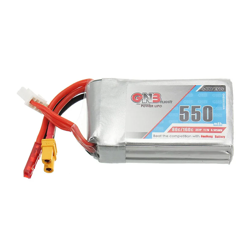 In Stock Gaoneng GNB 11 1V 550mAh 80 160C 3S Rechargeable Lipo Battery With JST XT30