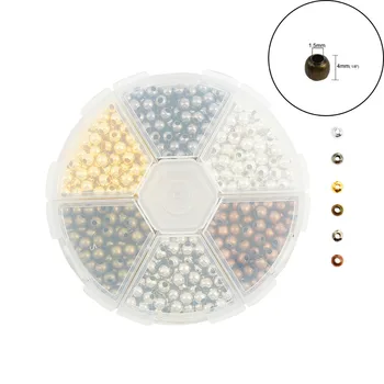 

Doreen Box Mixed Color With Transparent Round 6-Piece Lastic Box Round Iron Beads About 4mm-1Box (About 948PCS) For DIY Jewelry